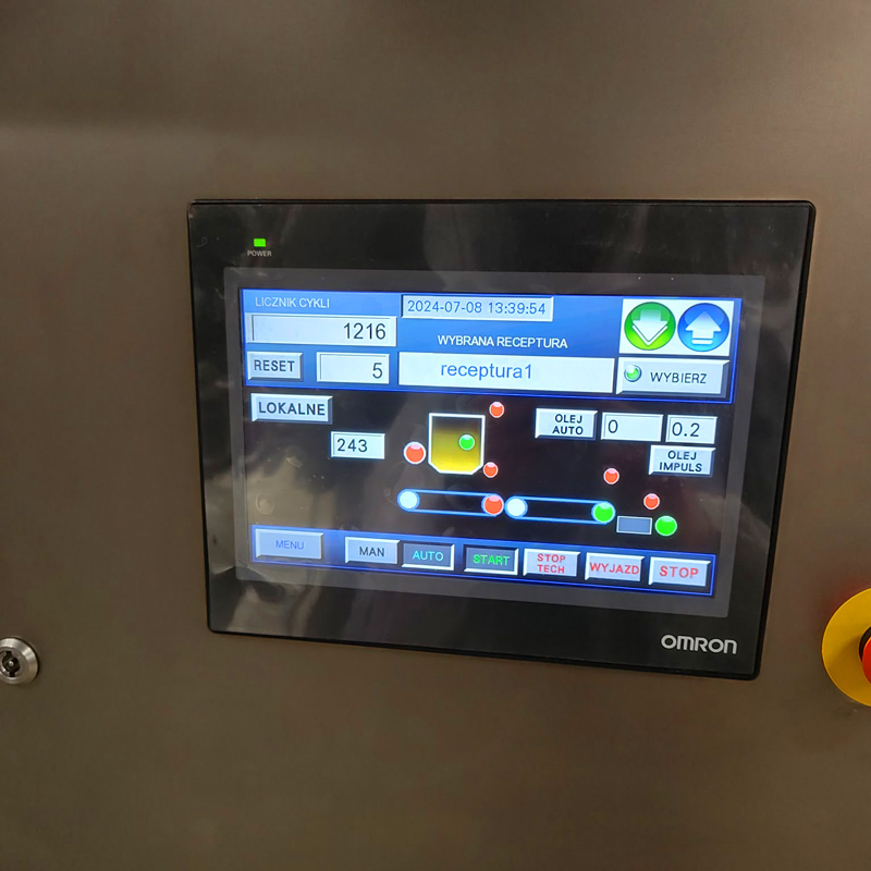 Panel HMI systemu automatycznego transferu surowców